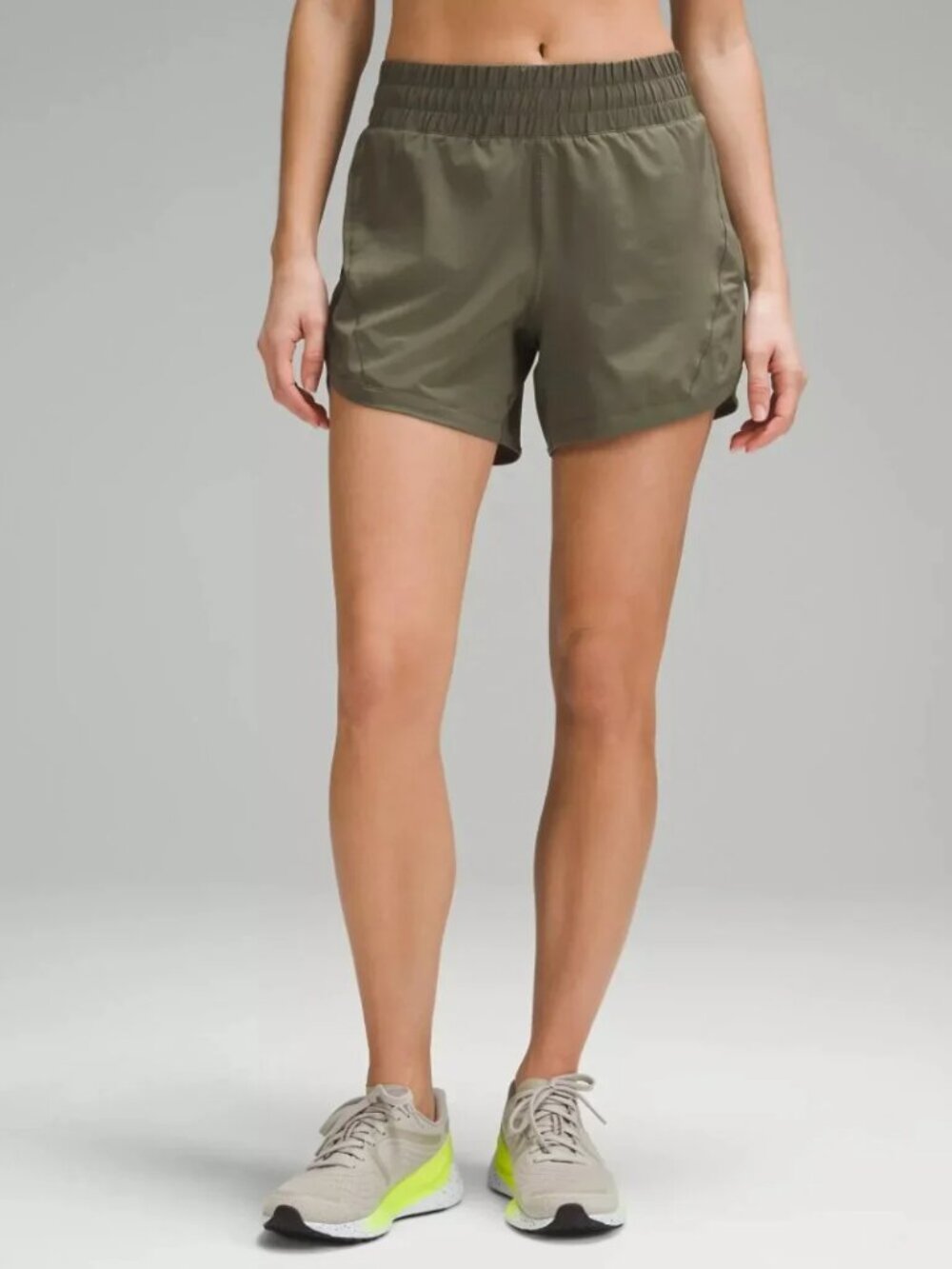 lululemon Track That High-Rise Lined Short 5" Army Green Size 8